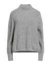 Aragona Woman Turtleneck Light Grey Size 8 Cashmere In Gray