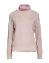 Aragona Woman Turtleneck Light Pink Size 8 Wool, Cashmere