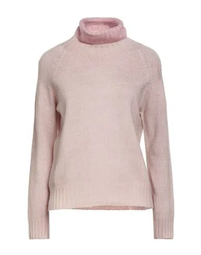 Aragona Woman Turtleneck Light Pink Size 8 Wool, Cashmere