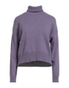Aragona Woman Turtleneck Lilac Size 6 Cashmere In Purple