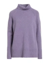Aragona Woman Turtleneck Lilac Size 6 Cashmere In Purple