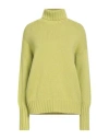 Aragona Woman Turtleneck Lime Green Size 6 Cashmere
