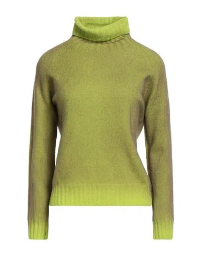 ARAGONA ARAGONA WOMAN TURTLENECK LIME GREEN SIZE 6 WOOL, CASHMERE