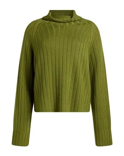 Aragona Woman Turtleneck Lime Green Size 8 Merino Wool