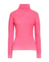 Aragona Woman Turtleneck Magenta Size 8 Wool, Cashmere In Pink