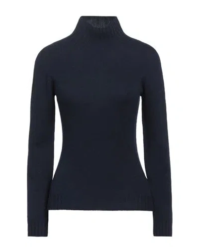 Aragona Woman Turtleneck Midnight Blue Size 4 Wool, Cashmere In Blue