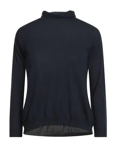 Aragona Woman Turtleneck Midnight Blue Size 12 Merino Wool