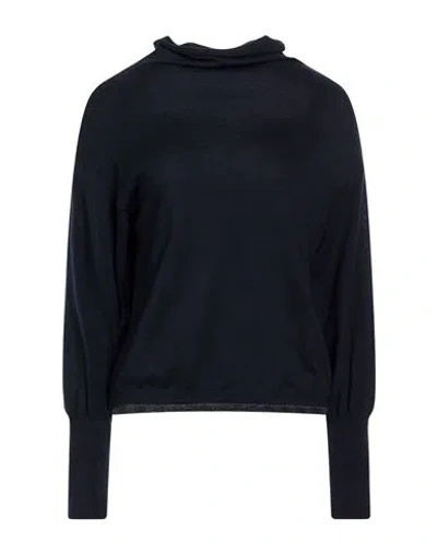 Aragona Woman Turtleneck Midnight Blue Size 6 Merino Wool