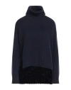 Aragona Woman Turtleneck Midnight Blue Size 8 Baby Alpaca Wool, Merino Wool