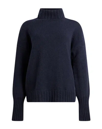Aragona Woman Turtleneck Midnight Blue Size 8 Cashmere In Black