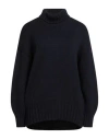 Aragona Woman Turtleneck Midnight Blue Size 8 Merino Wool