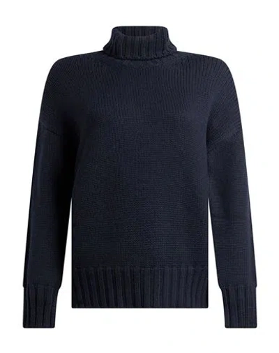 Aragona Woman Turtleneck Midnight Blue Size 8 Wool