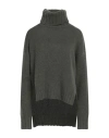 Aragona Woman Turtleneck Military Green Size 10 Baby Alpaca Wool, Merino Wool