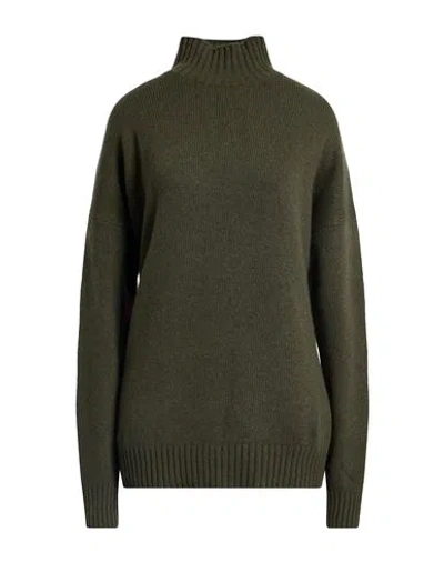 Aragona Woman Turtleneck Military Green Size 12 Cashmere
