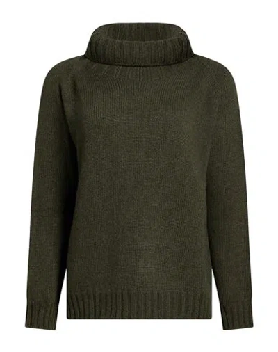 Aragona Woman Turtleneck Military Green Size 12 Cashmere