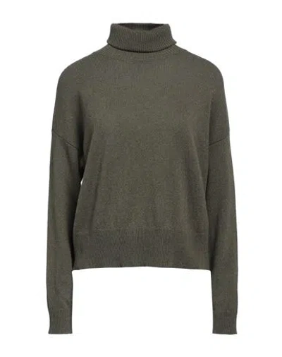 Aragona Woman Turtleneck Military Green Size 12 Cashmere In Green