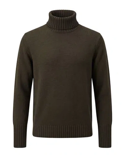 Aragona Woman Turtleneck Military Green Size 2 Cashmere In Animal Print