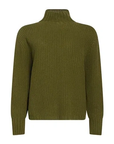 Aragona Woman Turtleneck Military Green Size 2 Cashmere