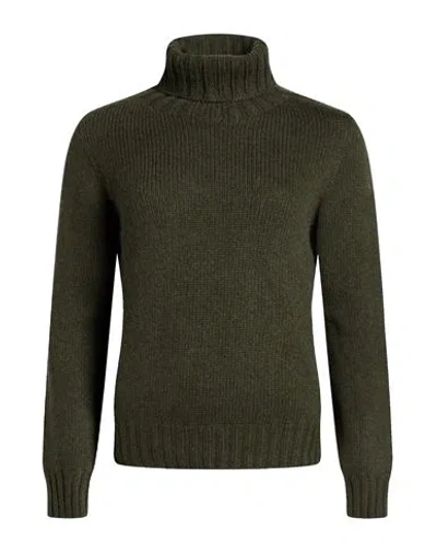 Aragona Woman Turtleneck Military Green Size 2 Cashmere