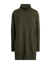 Aragona Woman Turtleneck Military Green Size 6 Cashmere