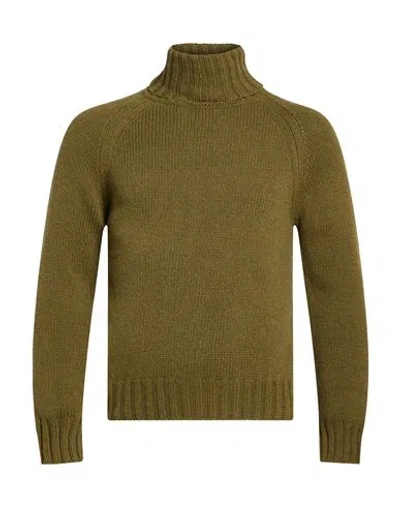Aragona Woman Turtleneck Military Green Size 6 Cashmere