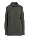 Aragona Woman Turtleneck Military Green Size 8 Cashmere In Gray