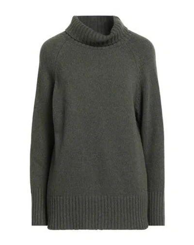 Aragona Woman Turtleneck Military Green Size 8 Cashmere In Gray