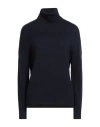 Aragona Woman Turtleneck Navy Size 12 Merino Wool In Blue