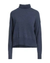 Aragona Woman Turtleneck Navy Size 6 Cashmere In Blue