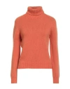 Aragona Woman Turtleneck Orange Size 10 Cashmere