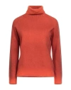 Aragona Woman Turtleneck Orange Size 10 Wool, Cashmere In Orange