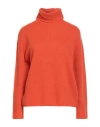 Aragona Woman Turtleneck Orange Size 10 Wool, Cashmere
