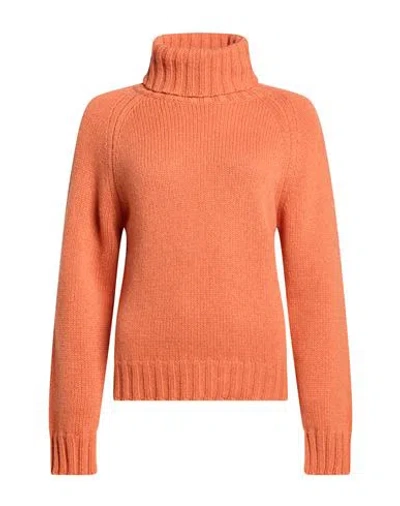 Aragona Woman Turtleneck Orange Size 2 Cashmere