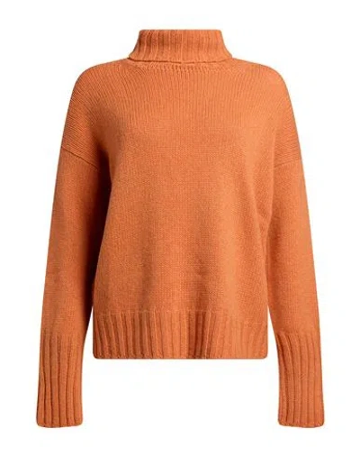 Aragona Woman Turtleneck Orange Size 6 Cashmere