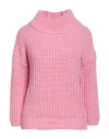 Aragona Woman Turtleneck Pink Size 6 Baby Alpaca Wool, Merino Wool, Polyamide