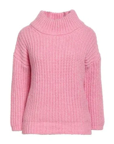 Aragona Woman Turtleneck Pink Size 6 Baby Alpaca Wool, Merino Wool, Polyamide