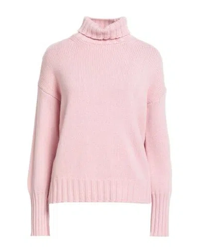 Aragona Woman Turtleneck Pink Size 8 Cashmere