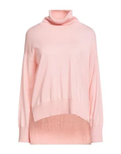 Aragona Woman Turtleneck Pink Size 8 Merino Wool