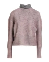 Aragona Woman Turtleneck Pink Size 8 Wool, Cashmere In Multi