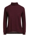 Aragona Woman Turtleneck Plum Size 10 Merino Wool In Burgundy