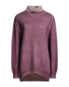 Aragona Woman Turtleneck Plum Size 12 Cashmere In Purple