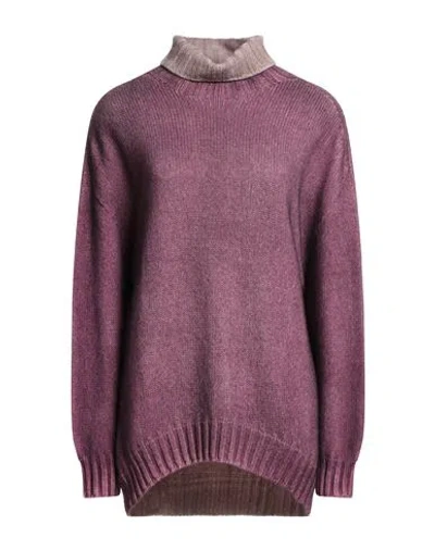 Aragona Woman Turtleneck Plum Size 12 Cashmere In Purple