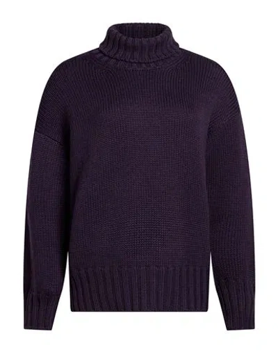 Aragona Woman Turtleneck Plum Size 2 Wool In Purple