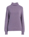 Aragona Woman Turtleneck Purple Size 8 Cashmere In Purple