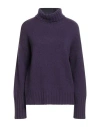 Aragona Woman Turtleneck Purple Size 8 Cashmere