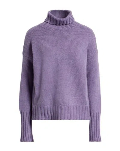 Aragona Woman Turtleneck Purple Size 8 Cashmere