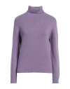 Aragona Woman Turtleneck Purple Size 8 Cashmere