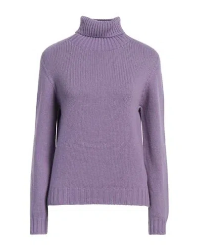Aragona Woman Turtleneck Purple Size 8 Cashmere