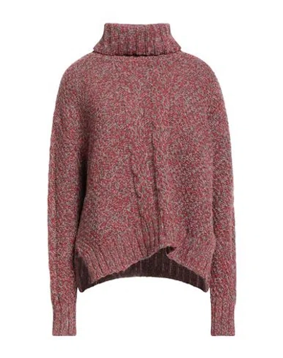 Aragona Woman Turtleneck Red Size 10 Alpaca Wool, Merino Wool