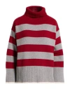 Aragona Woman Turtleneck Red Size 6 Cashmere In Gray